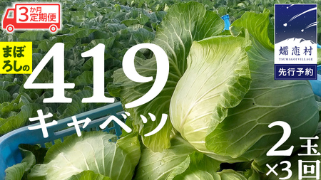 [ 2025年 7月中旬 発送開始 ] [ 3か月 定期便 ]まぼろしの419キャベツ 2玉 3カ月 きゃべつ 嬬恋村産キャベツ 羽生田売店 幻の419 産地直送 期間限定 先行予約 人気 朝採り 通販 お取り寄せ 関東 群馬 出荷時期限定 先行受付 [AL015tu]