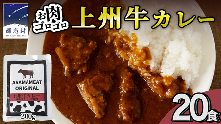 上州牛カレー レトルト 大容量 200g × 20パック 嬬恋キャベツ使用 [AH066tu]
