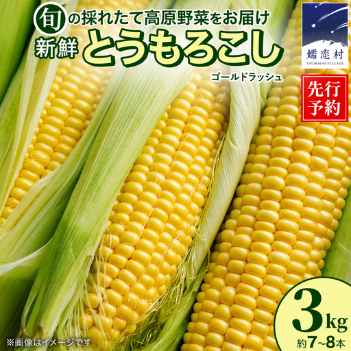 [7月下旬発送開始]とうもろこし ゴールドラッシュ 3kg (7〜8本) [BT002tu]