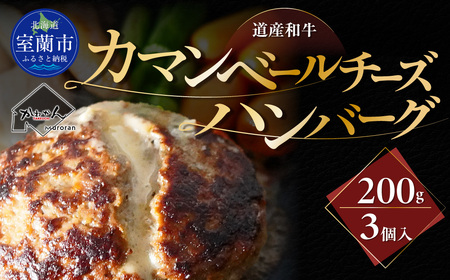 道産和牛カマンベールチーズハンバーグ(200g)3個入り
