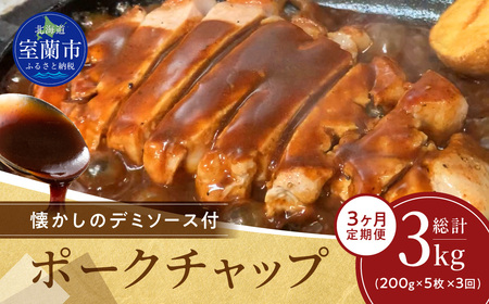 [3ヶ月定期便]カネカン竹内 ポークチャップ(懐かしの特製デミソース付)200g×5枚