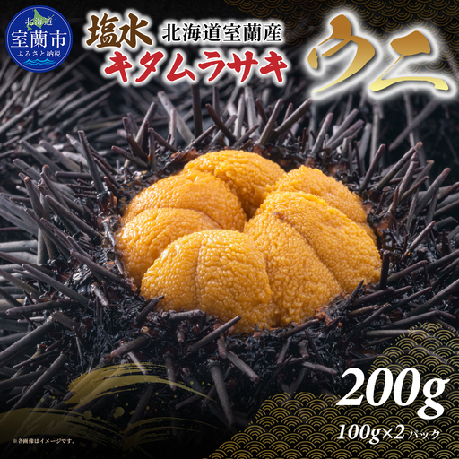 北海道室蘭産 キタムラサキウニ（塩水ウニ）（100g×2パック）【2026年7月～9月中旬頃順次発送】 MROBQ002