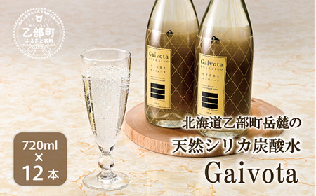 [Gaivota炭酸水 瓶1箱(720ml×12本)]北のハイグレード食品 天然シリカ水 ミネラルウォーター 軟水 スパークリング 炭酸 ボトルタイプ 瓶 北海道産 北海道 乙部町 天然水 美容 ケイ素 無添加 シリカ ガイヴォータ 美肌 ミネラル 口当たり まろやか 備蓄 災害用 非常用