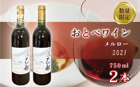 [おとべワイン メルロー 750ml×2本セット]北海道 乙部町 道産 道南 道南ワイン おとべワイン ワイン 赤ワイン 限定 限定品 芳醇 香り