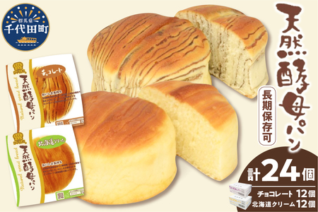 デイプラス天然酵母パン 北海道クリーム・チョコレート(12個入り×2ケース)