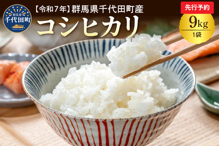 先行予約 [令和7年度産] 群馬県千代田町産 コシヒカリ 9kg×1袋 群馬県 千代田町