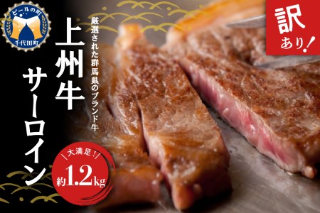 [訳あり]牛肉 サーロイン [上州牛] 約1.2kg (約200g×6枚) 群馬県 千代田町