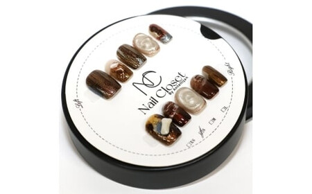 ネイルチップ　ショート【宵焔】Lサイズ　Antellijan大宮ネイルサロンのハンドメイド　S3-L