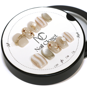 ネイルチップ ミディアム[沙華]XSサイズ Antellijan大宮ネイルサロンのハンドメイド M8-XS [11100-2150]