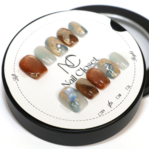 ネイルチップ ミディアム[宵のあかね]Lサイズ Antellijan大宮ネイルサロンのハンドメイド M9-L [11100-2157]