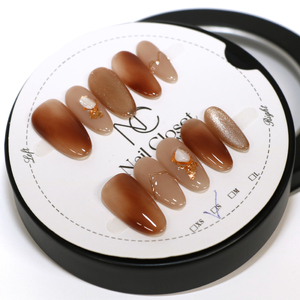 ネイルチップ ロング[琥珀の雫]XSサイズ Antellijan大宮ネイルサロンのハンドメイド L1-XS [11100-2158]