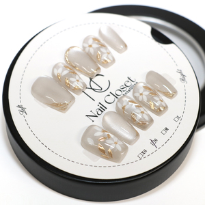 ネイルチップ ロング[金木淡花]Lサイズ Antellijan大宮ネイルサロンのハンドメイド L5-L [11100-2173]