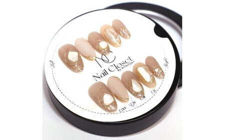 ネイルチップ　ロング【月砂】Lサイズ　Antellijan大宮ネイルサロンのハンドメイド　L4-L