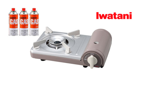 イワタニ カセットフー カセットフーミニ モカ+カセットガス3P [11100-1955]
