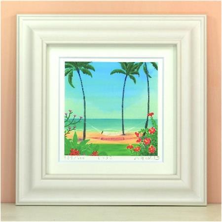 栗乃木ハルミ版画額装品「くつろぎ」【1242859】