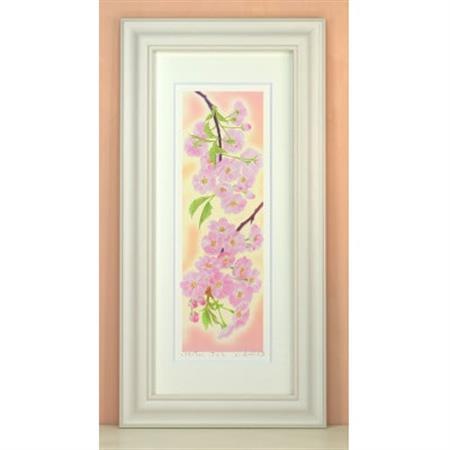 栗乃木ハルミ版画額装品「さくら」【1423309】