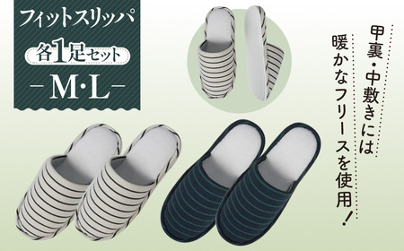 フィットスリッパ M・Lサイズ 各1足セット No.040