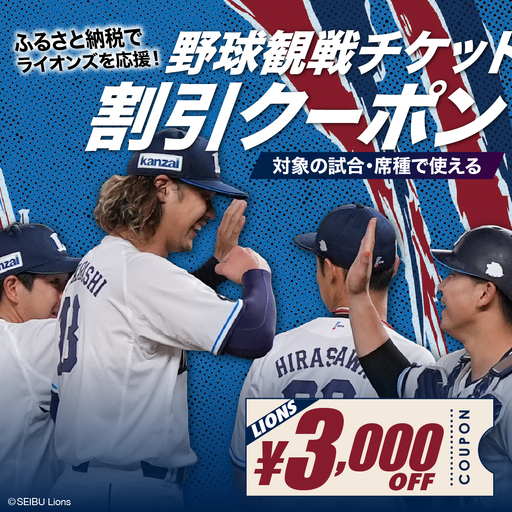 埼玉西武ライオンズ 野球観戦チケット 割引クーポン 3,000円分 | 野球 埼玉西武ライオンズ