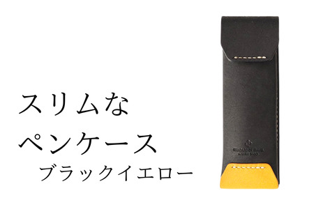 スリムなペンケース 04ブラックイエロー(全18色)[学校]勉強 仕事 オフェス デスクワーク 小物入れ 小物 父の日 贈物 プレゼント ギフト 雑貨 埼玉県 加須市 加須 お取り寄せ 送料無料 送料込み 返礼品 故郷 納税 コンパクト 文房具 ペンケース