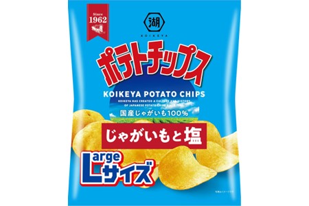 湖池屋のLサイズポテトチップスじゃがいもと塩 126ｇ×12袋