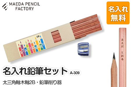 鉛筆(えんぴつ)太三角軸[プレゼントA-309][名入れ]鉛筆