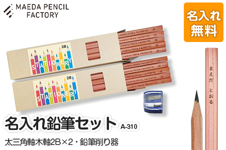 鉛筆(えんぴつ)太三角軸ダブル[プレゼントA-310][名入れ]鉛筆