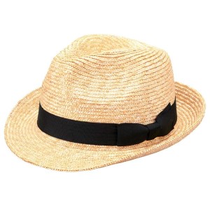 AN016-2 春日部市伝統工芸品 田中帽子店　麦わら　ディーノ　ブラック　頭囲58cm(UK-H114-BK-M)