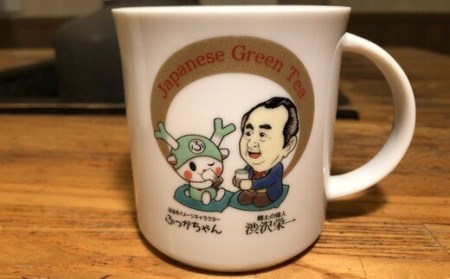 [一万円札発行記念]ふっかちゃん&渋沢栄一翁 マグカップ(九谷焼) [11218-0231]