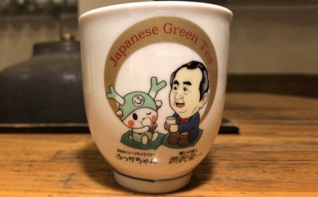 [一万円札発行記念]ふっかちゃん&渋沢栄一翁 湯呑(九谷焼) [11218-0232]