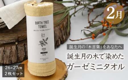 2月「胡桃(クルミ)」の木言葉 「知性」 BIRTH TREE TOWEL | ガーゼ ガーゼ ガーゼ ガーゼ ガーゼタオル ガーゼハンカチ タオル ハンカチ ふわふわ 草木染 染め RYOKUSUIEN 緑酔園 埼玉県 草加市 草加