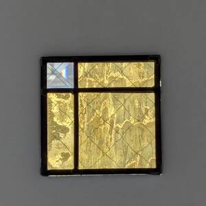 ステンドグラスの小さなパネル(イエロー)