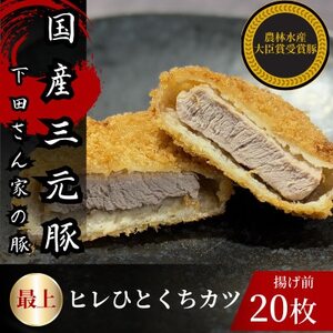 最上ヒレひとくちカツ　計20枚　5枚×4パック　揚げ前　冷凍　国産豚　小分け　【配送不可地域：離島】【1610610】