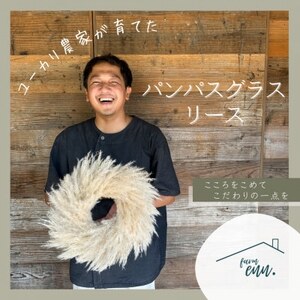 [ユーカリ農家が育てた]パンパスグラスのナチュラルリース ドライフラワー