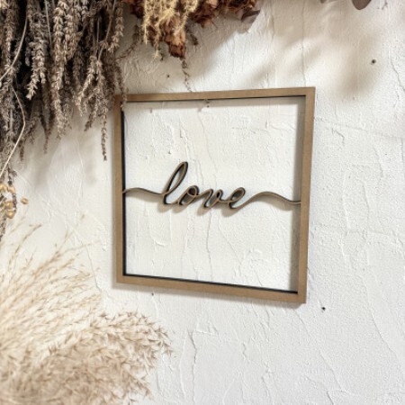 木製ウォールデコレーション|love|壁掛けインテリア co13