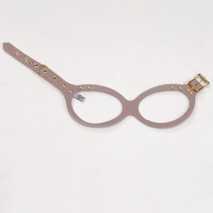 メガネハーネス[SSサイズ]ローズグレージュ ゴールド金具(本革製) kazama premium