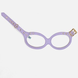 メガネハーネス[3Sサイズ]ライラック ゴールド金具(本革製) kazama premium