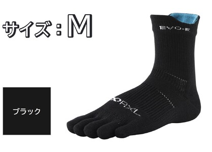 R×L（アールエル）EVO-FL ランニングソックス ロング（5本指）ブラック Mサイズ