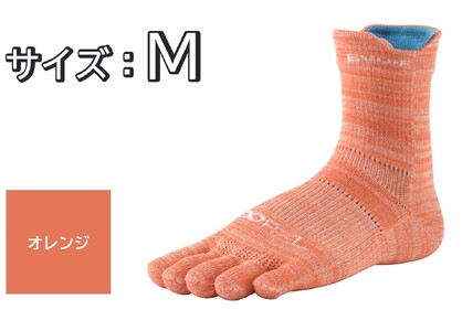 R×L（アールエル）EVO-FL ランニングソックス ロング（5本指）オレンジ Mサイズ