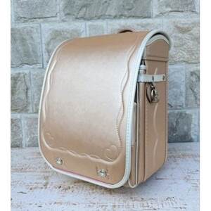 林カバン店オリジナルスプリームキューブランドセル シャインピーチ×パールホワイト