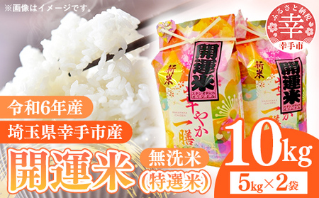 【無洗米】令和6年産 開運米（特選米）幸手産 - コシヒカリ 5kg×2袋 10㎏ 福祉 応援 安心 安全 埼玉県 幸手市 幸手市産【価格変更】