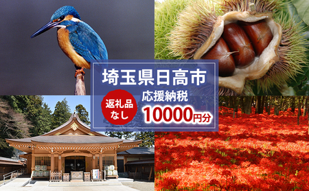 【返礼品無し】日高市応援ふるさと納税　10,000円分