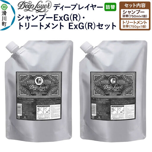 DeepLayer ディープレイヤー シャンプー ExG (R) 750mL×1個・トリートメント ExG (R) 750g×1個 [詰替] セット