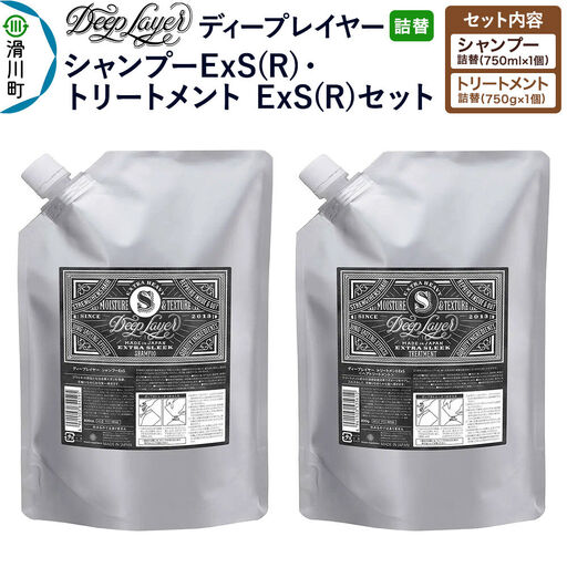 DeepLayer ディープレイヤー シャンプー ExS (R) 750mL×1個・トリートメント ExS (R) 750g×1個 [詰替] セット