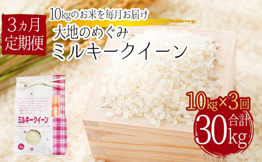 天水の恵米「ミルキークイーン」白米30kg（10kg×3回のお届け） お米