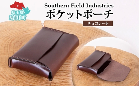 国産 牛ヌメ革 ポケットポーチ チョコレート 1個 牛ヌメ皮 牛革 手縫い 小物入れ ポーチ オリジナル レザー シンプル ハンドメイド 日本製 ギフト 贈り物 送料無料 埼玉県 鳩山町