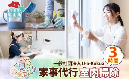 埼玉県 鳩山町 家事代行 室内掃除 3時間 お掃除 代行 サービス 室内清掃 床拭き 窓ふき 浴室 トイレ 水回り 支援 家事 支援 一般社団法人U-a-kokua 埼玉県 鳩山町