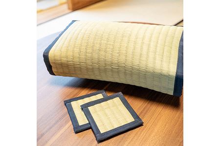 [職人手作り]天然い草の「枕」と「コースター」セット 枕 寝具 睡眠 伝統 技術 快眠 枕