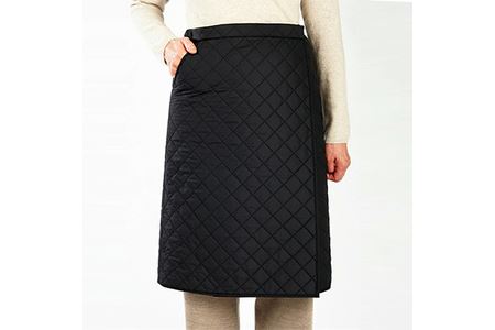 メリノン「羊毛キルティング巻きスカート」 Lサイズ/ブラック レディース