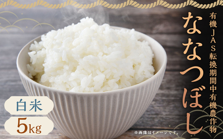 [令和6年産]有機JAS転換期間中有機農作物 らんこし産 ななつぼし 5kg (中村農場)お米 米 精米