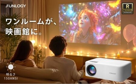 FUNLOGY Projector / プロジェクター コンパクト 軽量 小型 プロジェクター ゲーム 映画